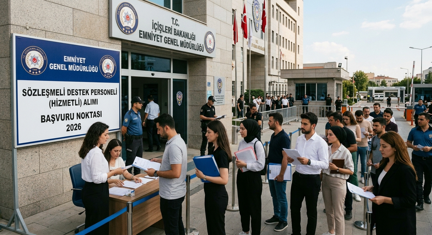 Emniyet Genel Müdürlüğü 2026 Sözleşmeli Hizmetli Alım İlanı Yayımlandı EMNİYET GENEL MÜDÜRLÜĞÜ - SÖZLEŞMELİ DESTEK PERSONELİ (HİZMETLİ) PERSONEL ALIM İLANI (2026)