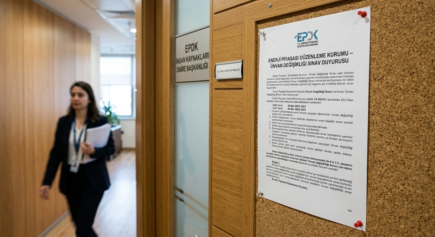 EPDK'dan Ünvan Değişikliği Sınav Duyurusu ENERJİ PİYASASI DÜZENLEME KURUMU - ÜNVAN DEĞİŞİKLİĞİ SINAV DUYURUSU