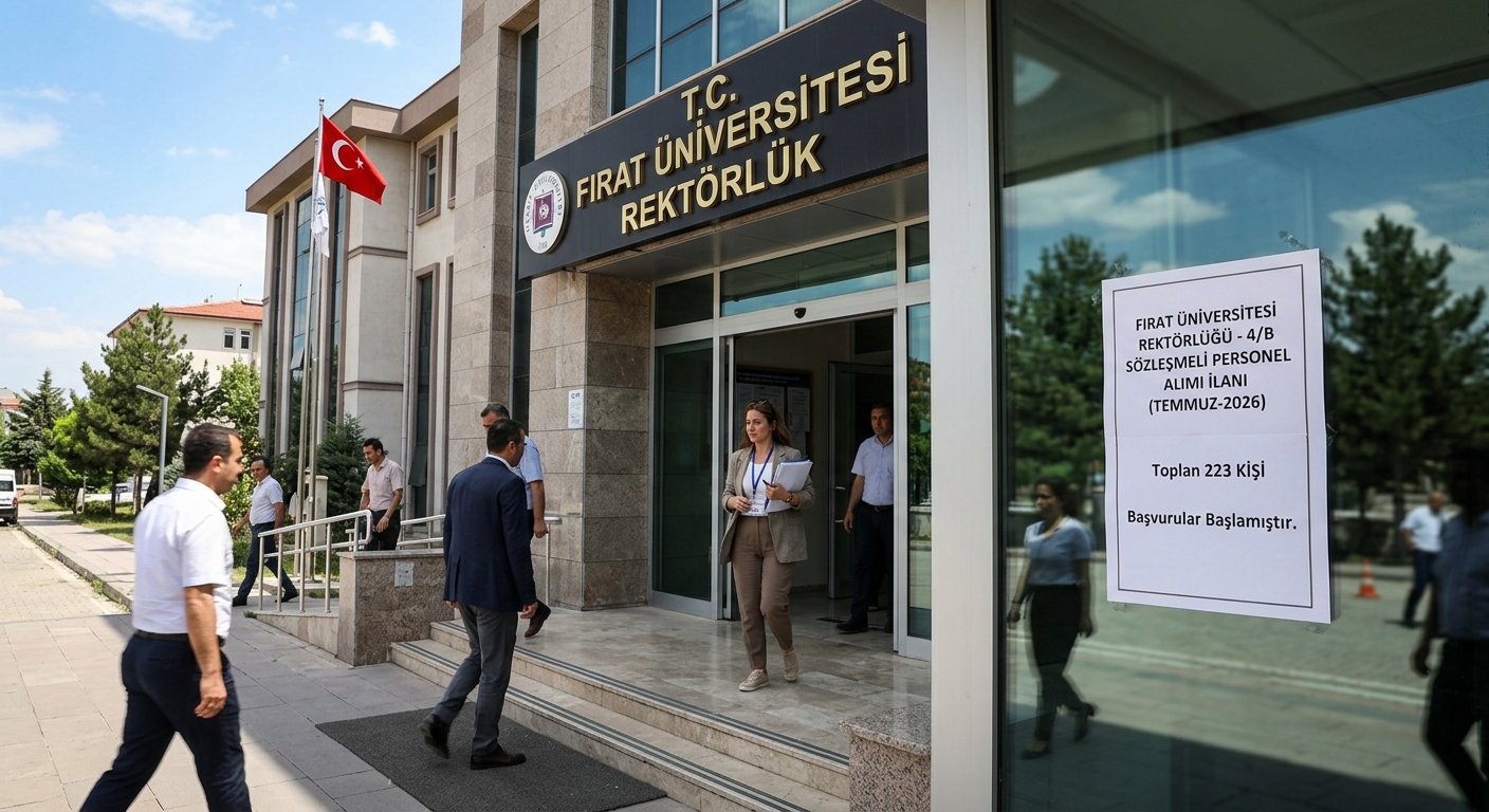 Fırat Üniversitesi 4/B Sözleşmeli Personel Alımı İlanı: 223 Kişi Aranıyor (Temmuz 2026) FIRAT ÜNİVERSİTESİ REKTÖRLÜĞÜ - 4/B SÖZLEŞMELİ PERSONEL ALIMI İLANI (TEMMUZ-2026-223 KİŞİ)