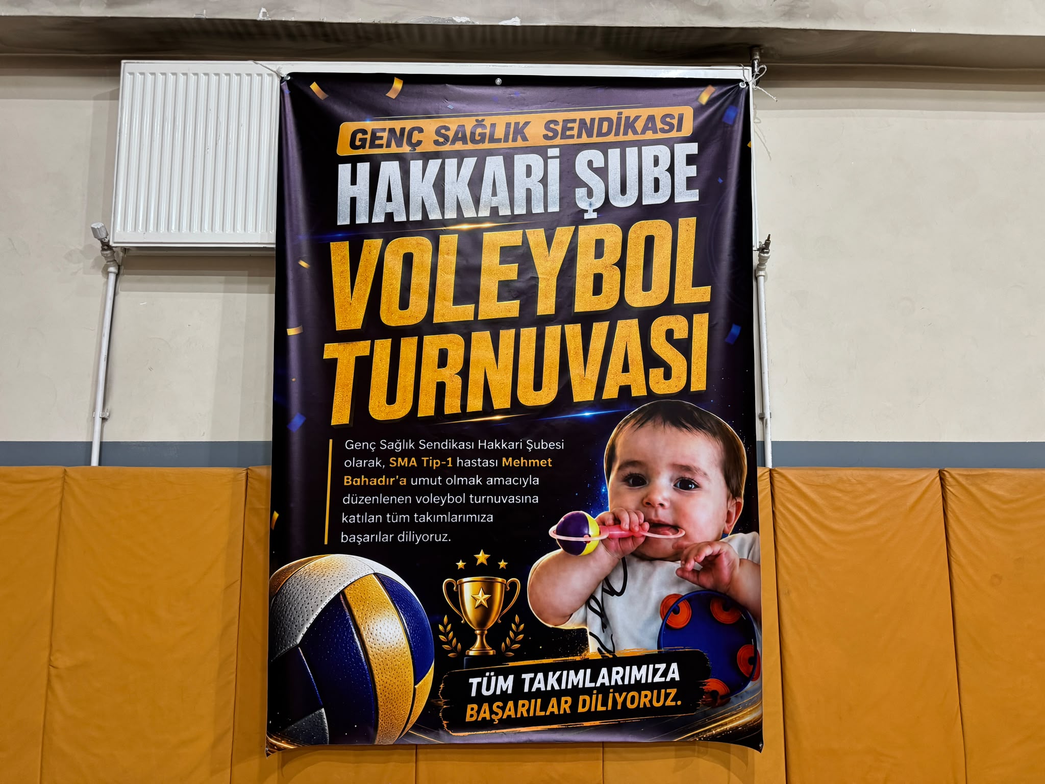 Yüksekova'da SMA Hastası Mehmet Bahadır İçin Voleybol Turnuvası Düzenlendi