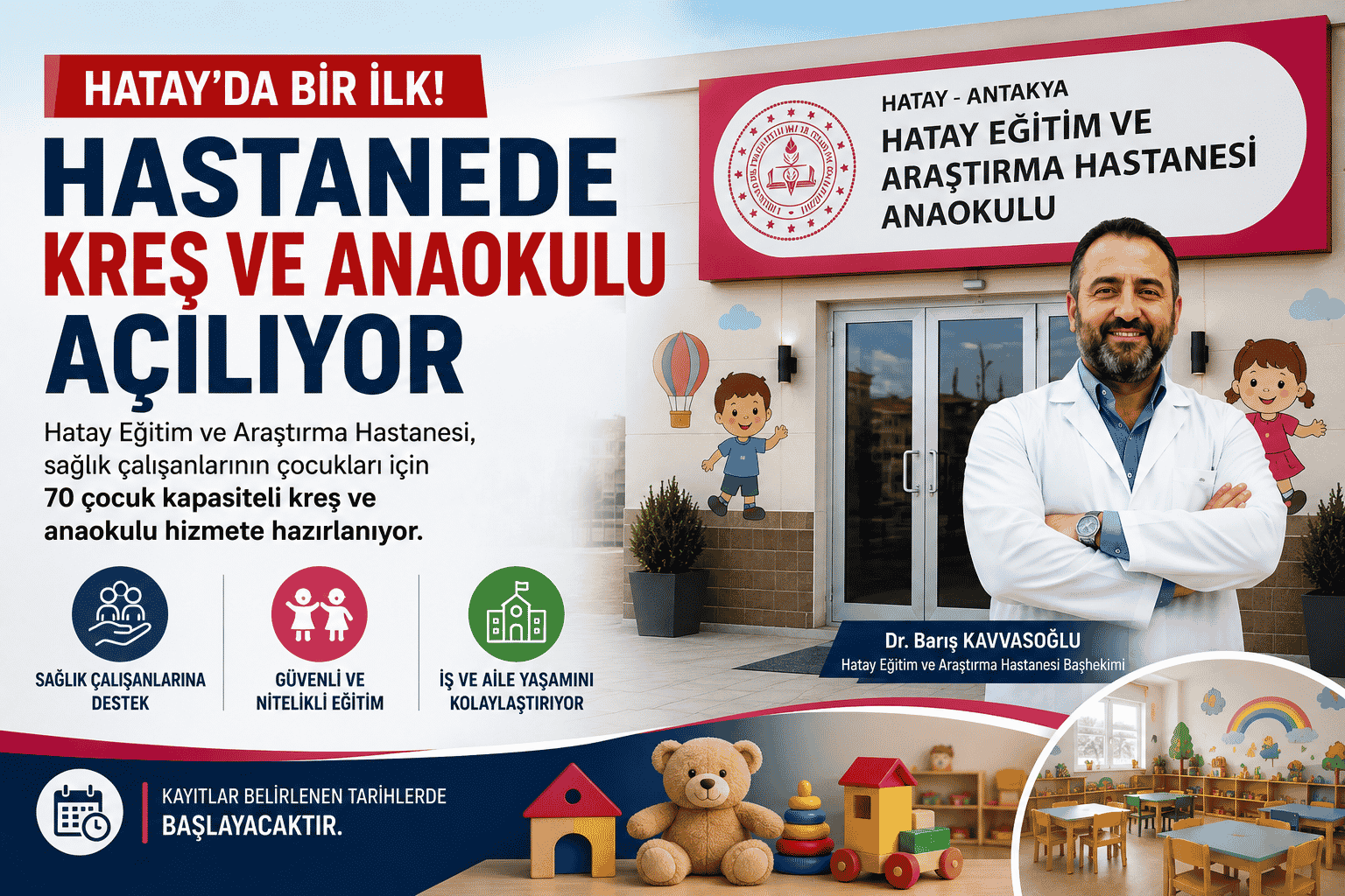Hatay’da Sağlık Çalışanlarına Büyük Kolaylık: Hastaneye Kreş Açılıyor hatayda saglik calisanlarina buyuk kolaylik hastaneye kres aciliyor