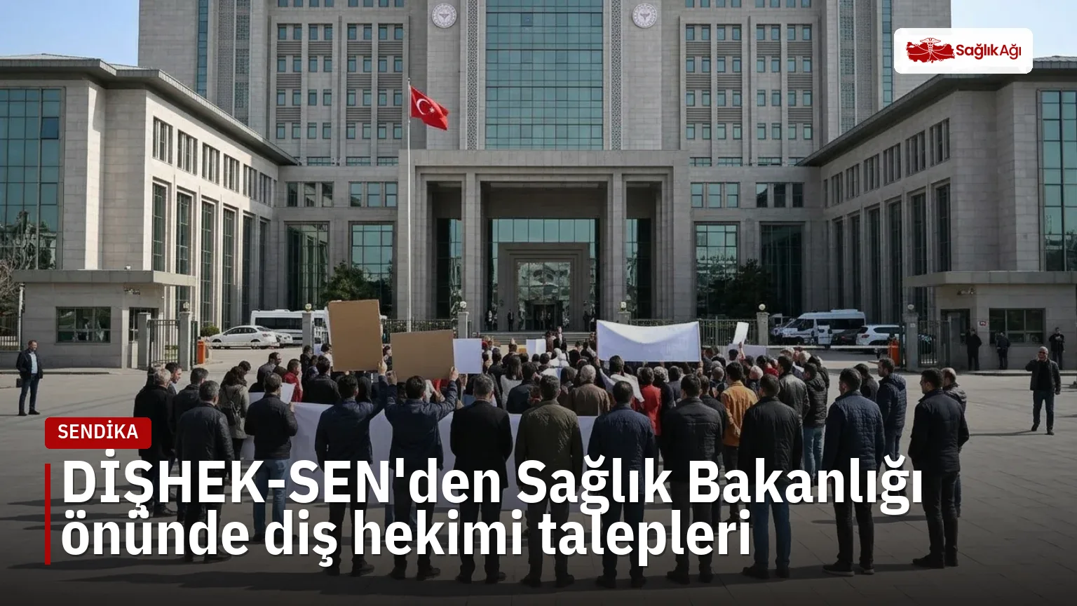 DİŞHEK-SEN, Sağlık Bakanlığı önünde diş hekimi talepleri için eylem yaptı.
