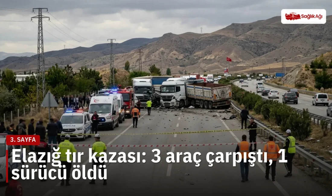 Elazığ tır kazası sonucu bir sürücü hayatını kaybetti. Üç tırın