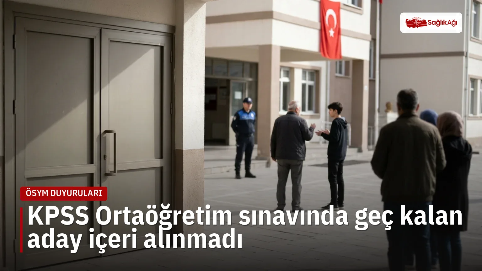 Merkez Palandöken'deki KPSS Ortaöğretim sınavında kapılar kapandıktan sonra gelen bir